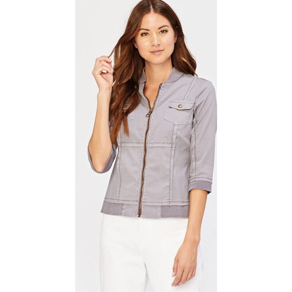 XCVI Tara Bomber Jacket, Ivy Hall pigment top shirt